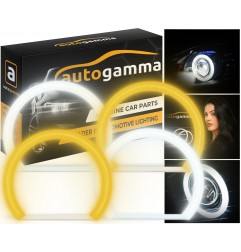 Ringi LED Dual Colors COTTON SMD BMW E90 Lift (09-12) światła dzienne + kierunkowskazy 2 x 106mm + 2 x 131mm