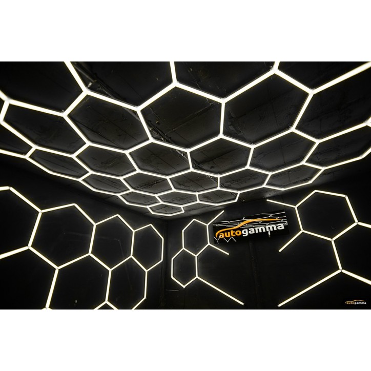 Modułowy system oświetleniowy, garażowo warsztatowy, HEXAGON LED 297 x 515 cm, 3500K