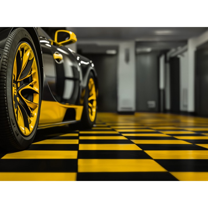 Podłoga modułowa, Płytki puzzle 40x40cm Garaż, Auto-Detailing, Warsztat - Żółty