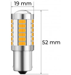 Żarówka BAU15S PY21W 33 x LED SMD Pomarańczowy 2 szt.
