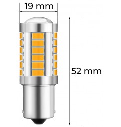 Żarówka P21W 1156 BA15S  33 x LED SMD Pomarańczowa 2 szt.