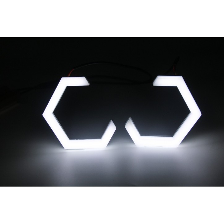 Ringi LED HEX Dual Colors Cotton SMD 70 mm światła dzienne + kierunkowskazy