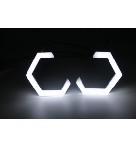 Ringi LED HEX Dual Colors Cotton SMD 70 mm światła dzienne + kierunkowskazy