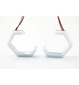 Ringi LED HEX Dual Colors Cotton SMD 80 mm światła dzienne + kierunkowskazy