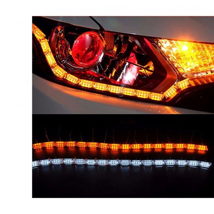 Światła dzienne DRL kierunkowskazy pływające  pasek modułowy LED 50-70 cm